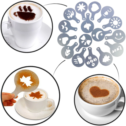Pack Of 32 Pcs Coffee Stencil Template Set