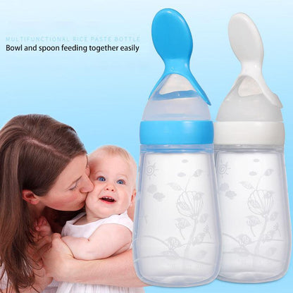 Silicone Baby Spoon Feeder squeezy Baby Food Dispensing Spoon